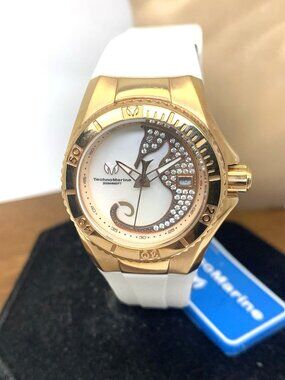 Technomarine Women's Watch TM-115208 Quartz MOP Dial White Rubber Strap 30mm